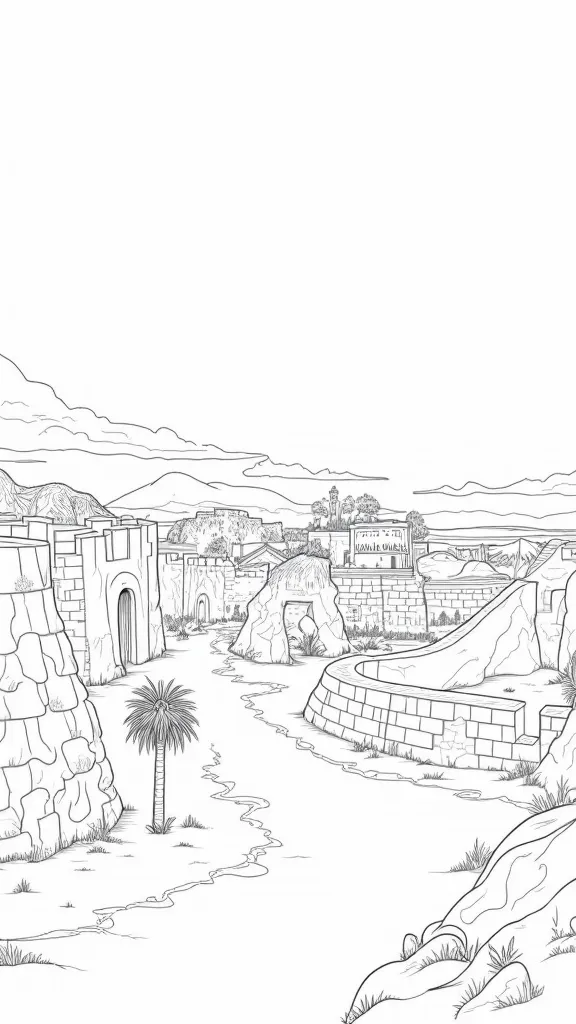 jericho walls coloring page